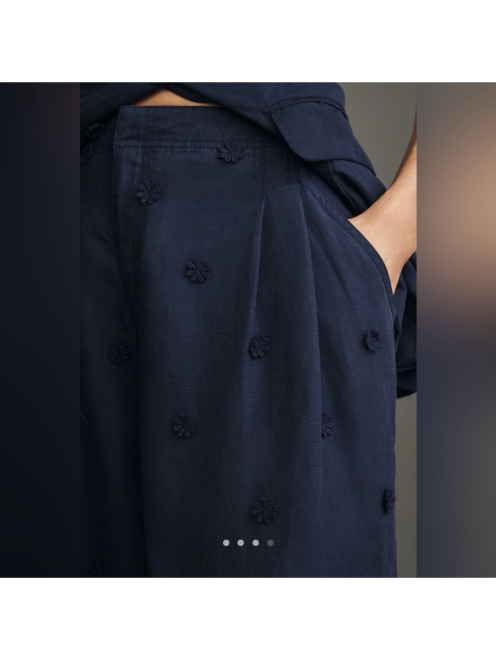 2 pieces linen blend halter vest and tailored embellished trousers - Picture 7 of 14